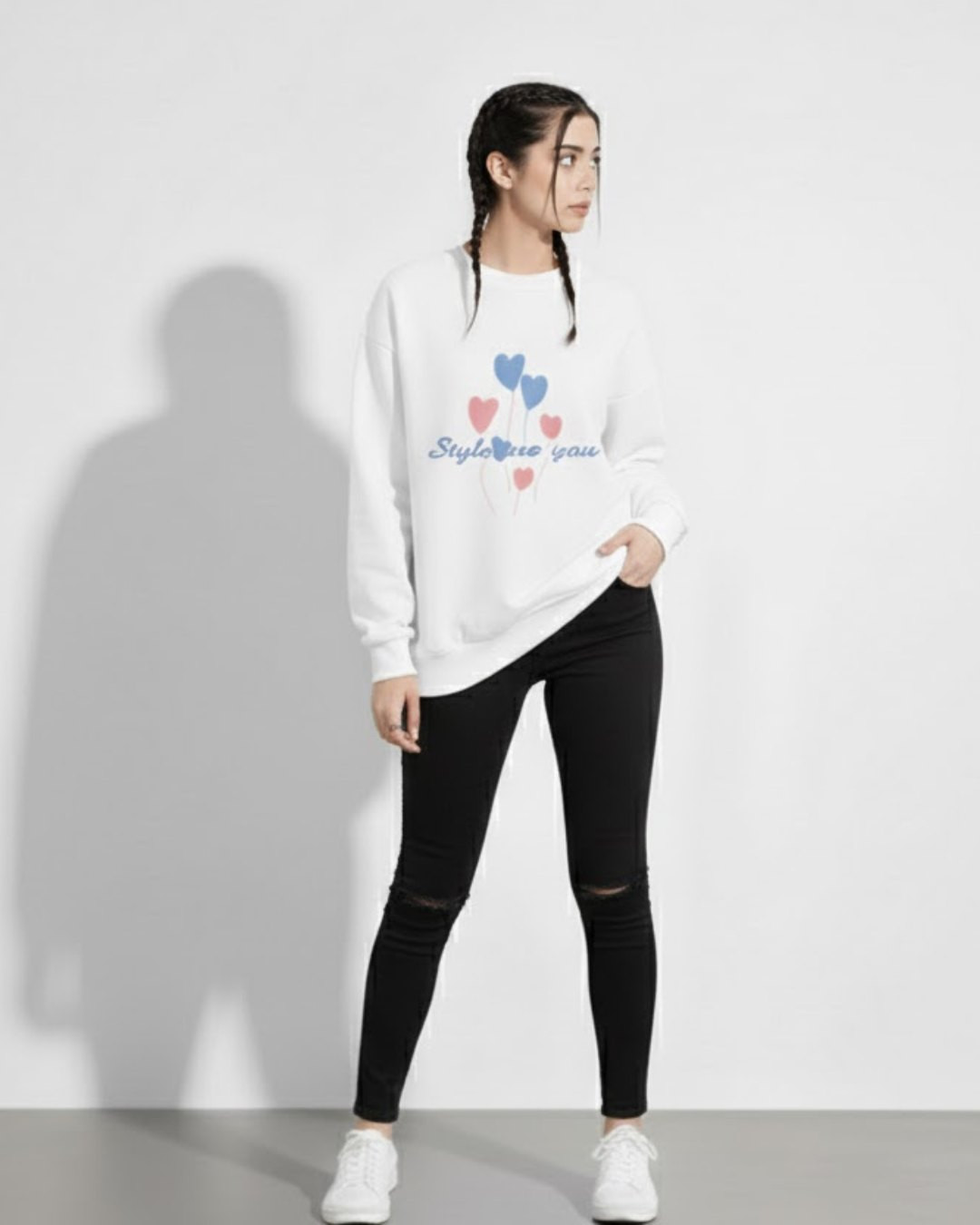 Colorful Hearts – “Style Are You” Graphic Sweatshirt