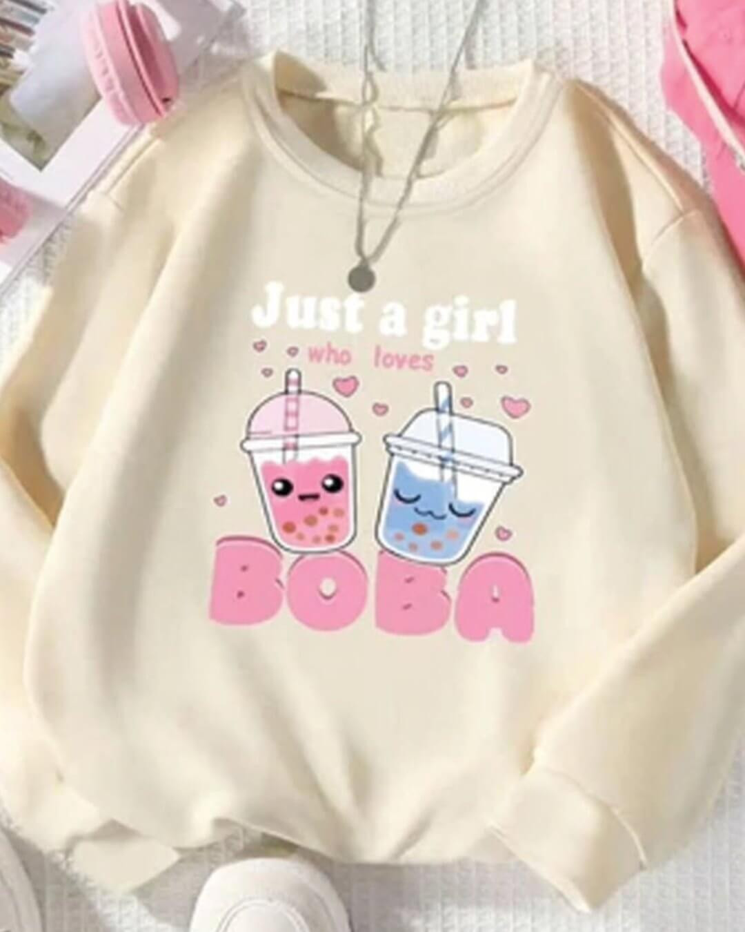 Loves BOBA – Just a Girl Sweatshirt