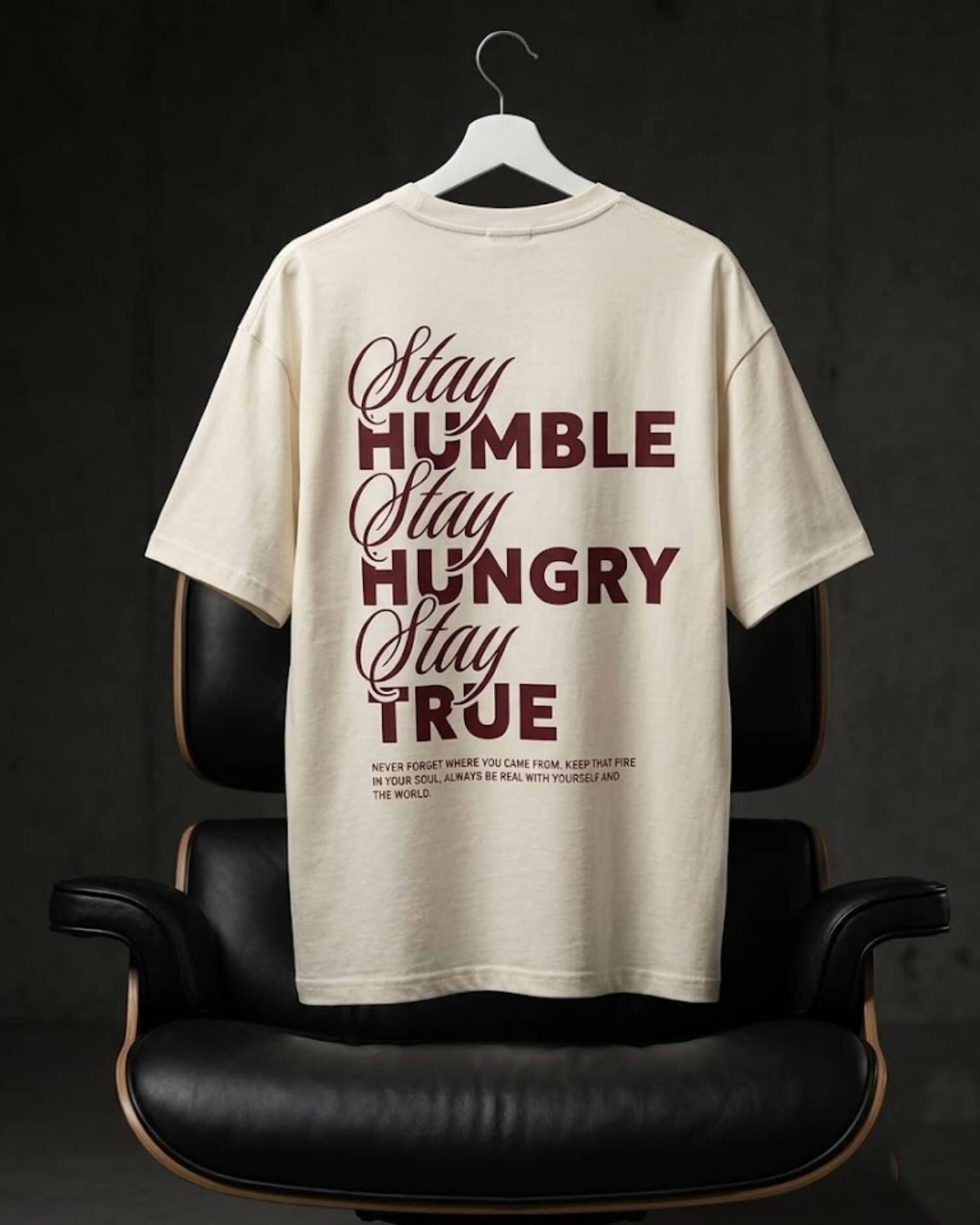 Inspirational Words Print Relax Fit T-Shirt